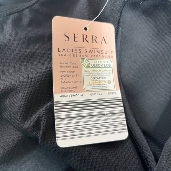 Serra One Piece Swimsuit Womens Large Black New Racerback - Picture 8 of 9